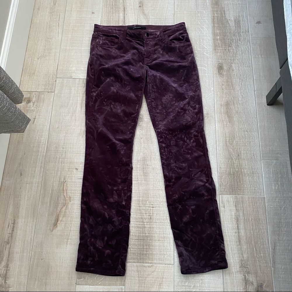 J Brand Sz 26 Super Skinny Floral Mirage Velveteen Jeans